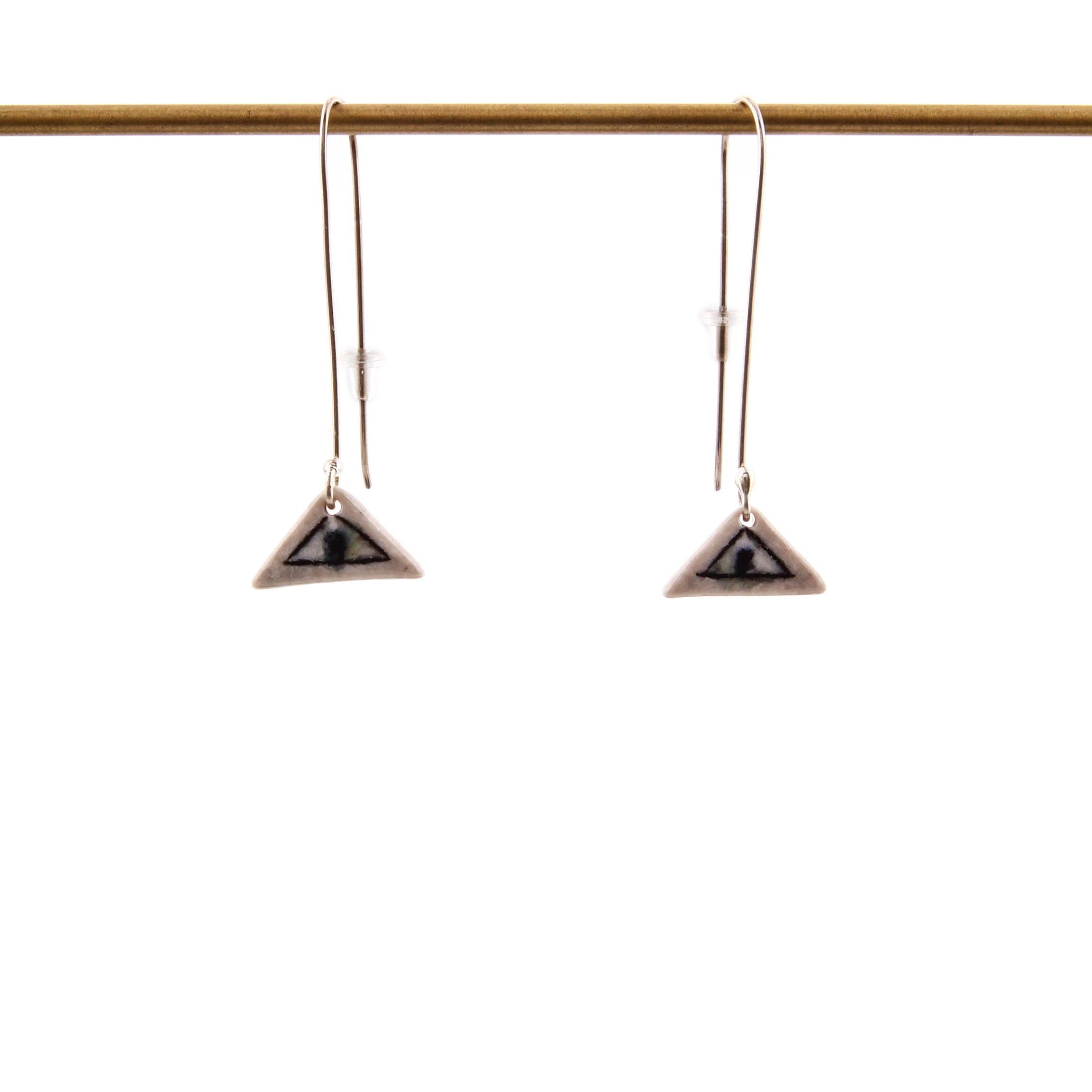 Lorna Meaden, Porcelain Triangle Earrings with Dots