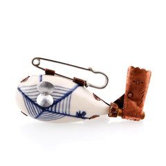 Momoko Usami, Ceramic and Metal Pin, Ms M's Search Brooch - Spider Web
